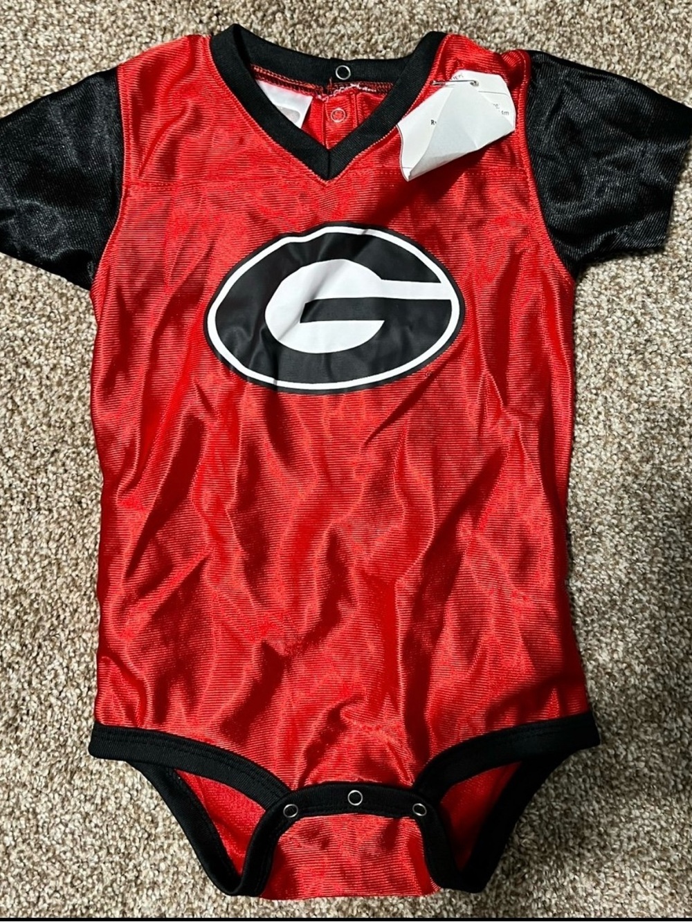 Russell Athletic Red and Black Georgia G Baby Bodysuit